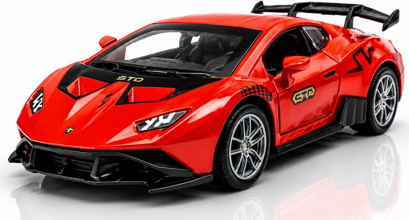crezor toys Lamborghini STO 1:36 Scale Die-Cast Metal Car Toy with Pull Back, Light & Music-picture-17