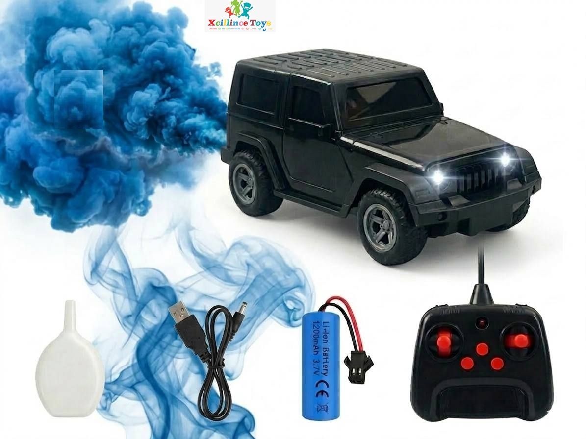 RC Car with LED Lights, Strong Wheels & Realistic Exhaust Effect Toy-image-1