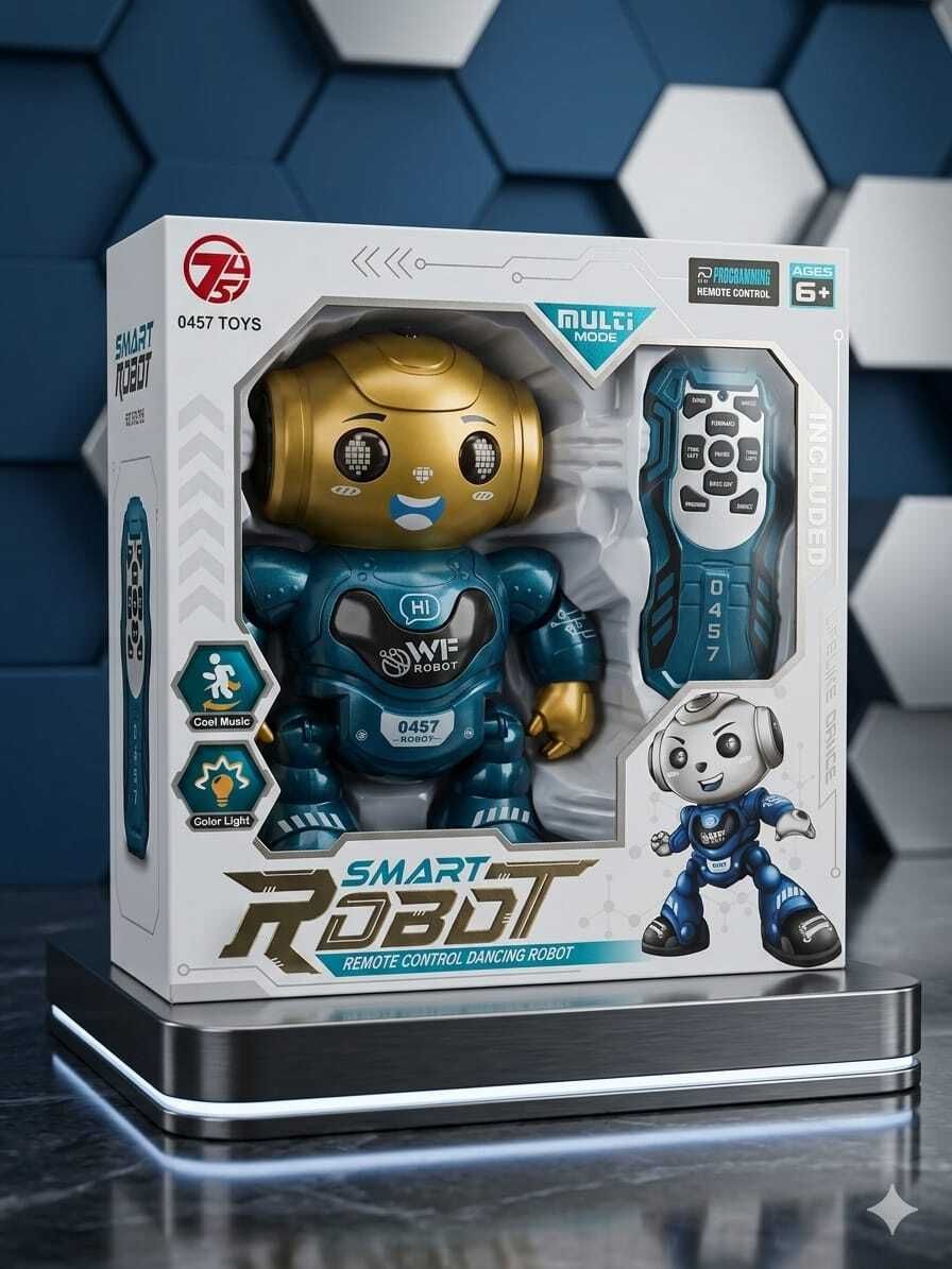 madtex Toys 0457 Smart Remote Control Dancing Robot Toy (Blue, Gold)-picture-40