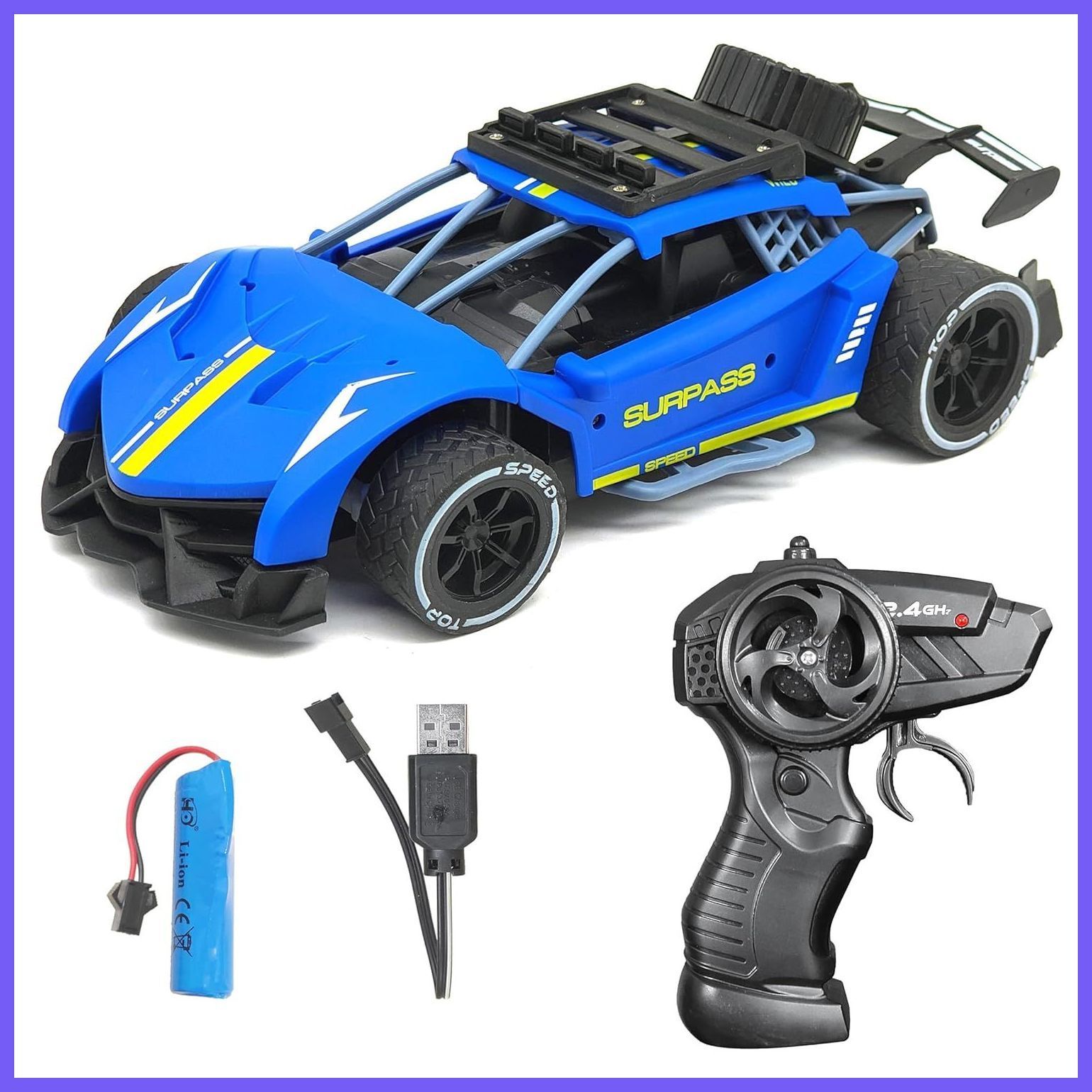 spocco Rechargeable High Speed Racing Remote Control Car with 2.4 GHZ, 1:16 Scale 16-picture-36