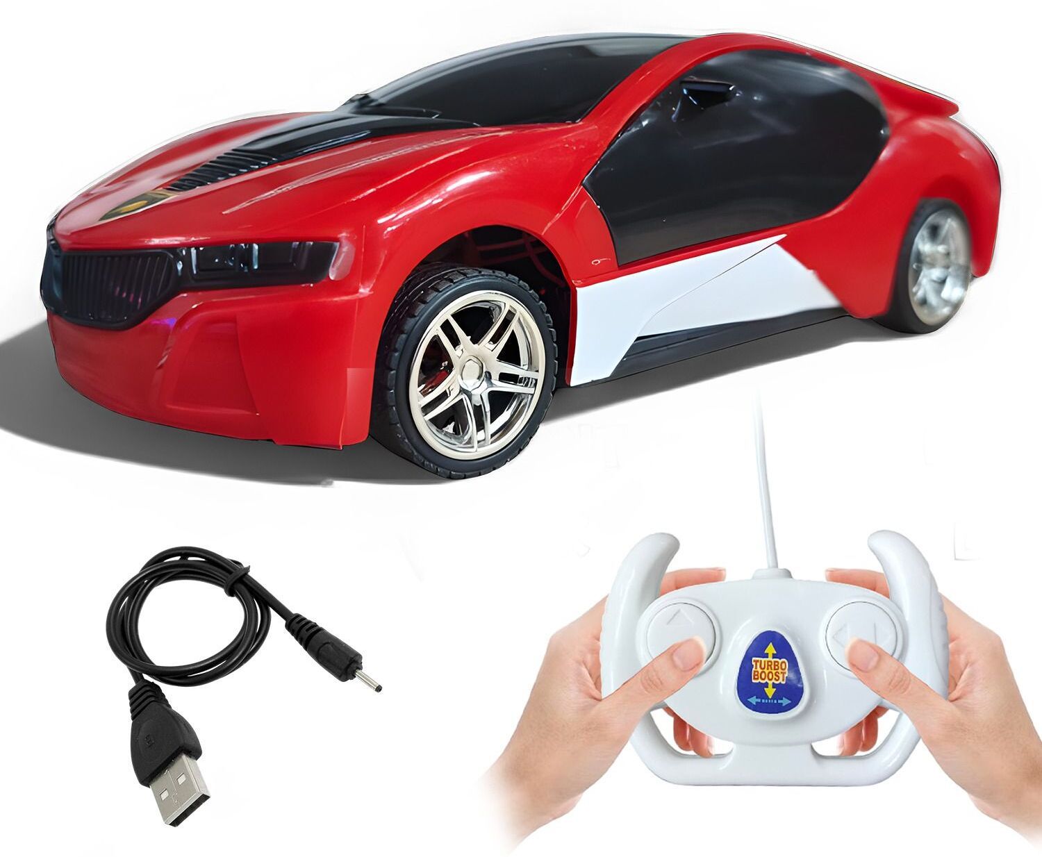 mazedar play 3D Light-Up Remote Control Sports Car(6328, RED)-picture-26