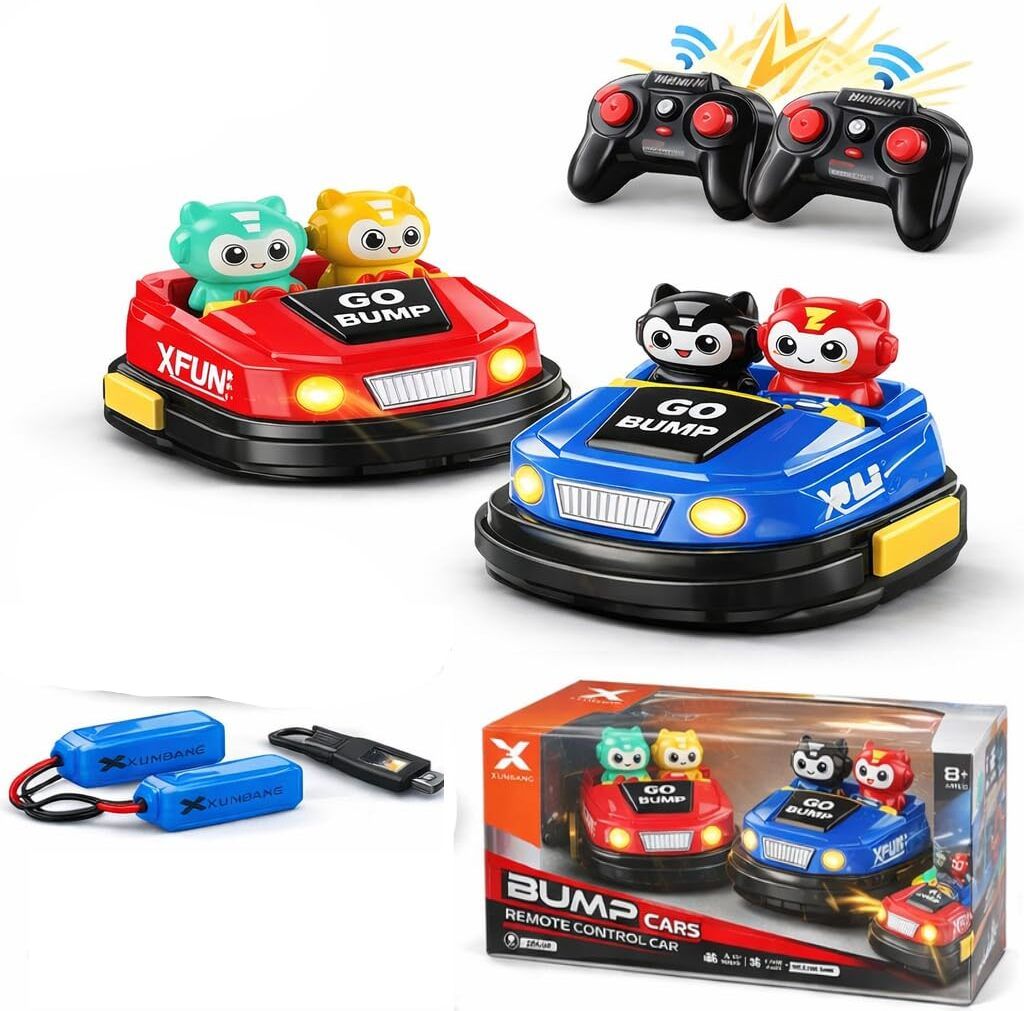 Bumper Cars Set for Kids 2 Player RC Go Kart Battle Dashing Cars, 360° Rotating-image-34