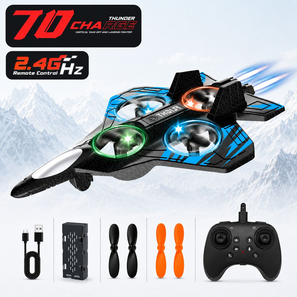 Fighter Jet Drones Toy for Kids RC Mini Drones Flying Plane with Remote Control-image-19