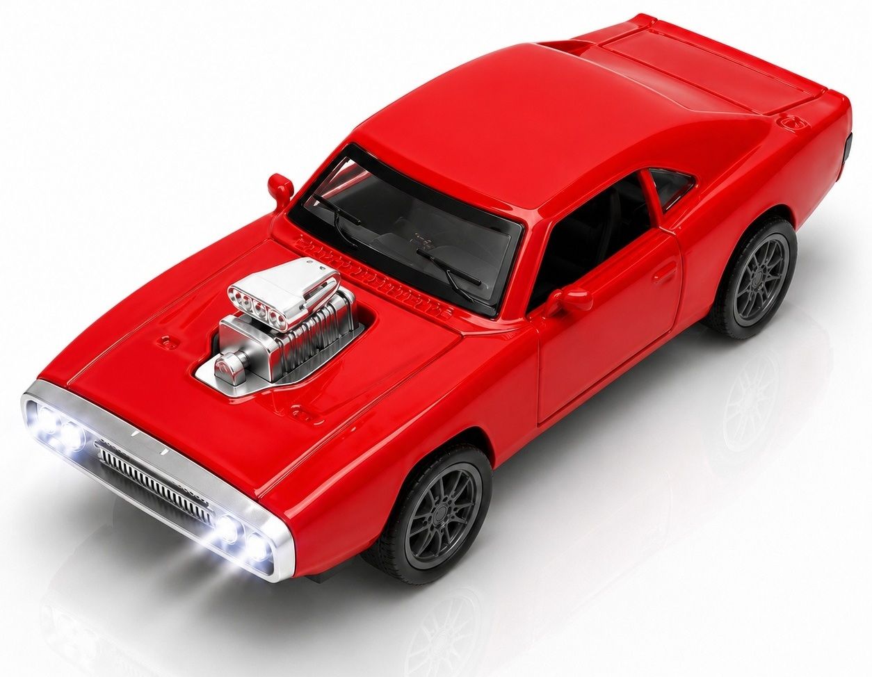 1:36 Scale 1970 Dodge Charger Toy Car Metal Diecast Pullback with Light Sound-image-5