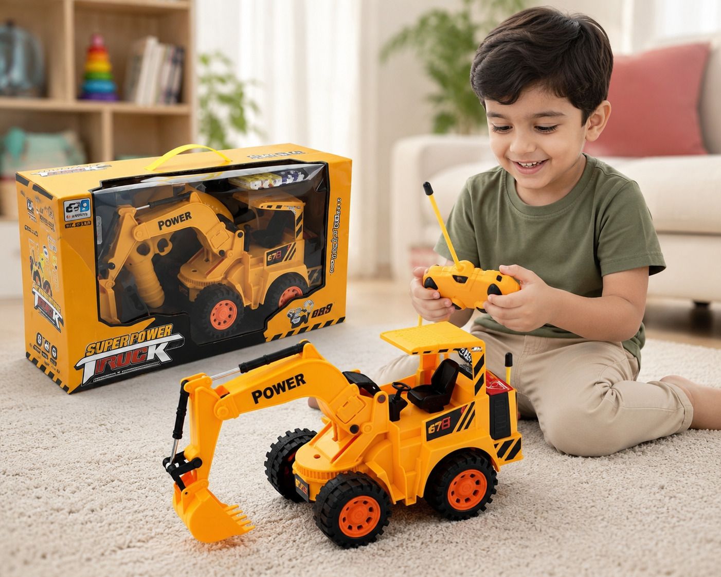 Remote Control RC Car JCB Toy with Working Bucket, Rechargeable Toy for Kids-image-12