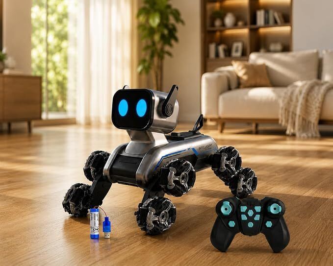 kwickclick Stunt-X8 8-Wheel RC Robot Dog with 360° Rotation, LED Eyes & Gesture Remote-picture-19