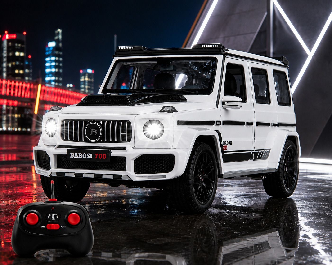Rechargeable G Wagon Style RC Off Road SUV Toy Car with LED Headlights-image-23