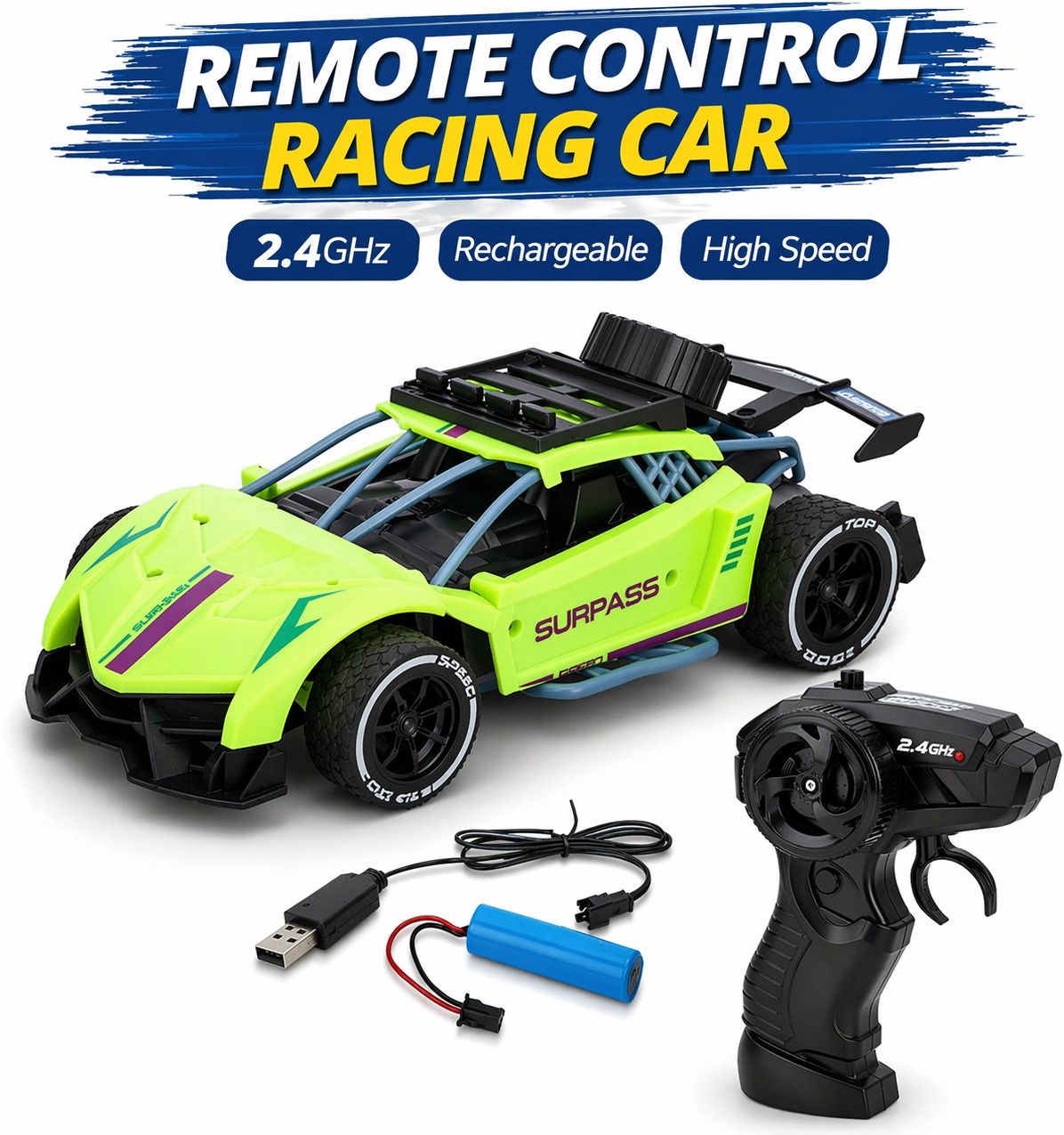 joymax Rechargeable Rc Super Racing Car | 2.4GHz Remote High Speed Drift Car for Kids-picture-10
