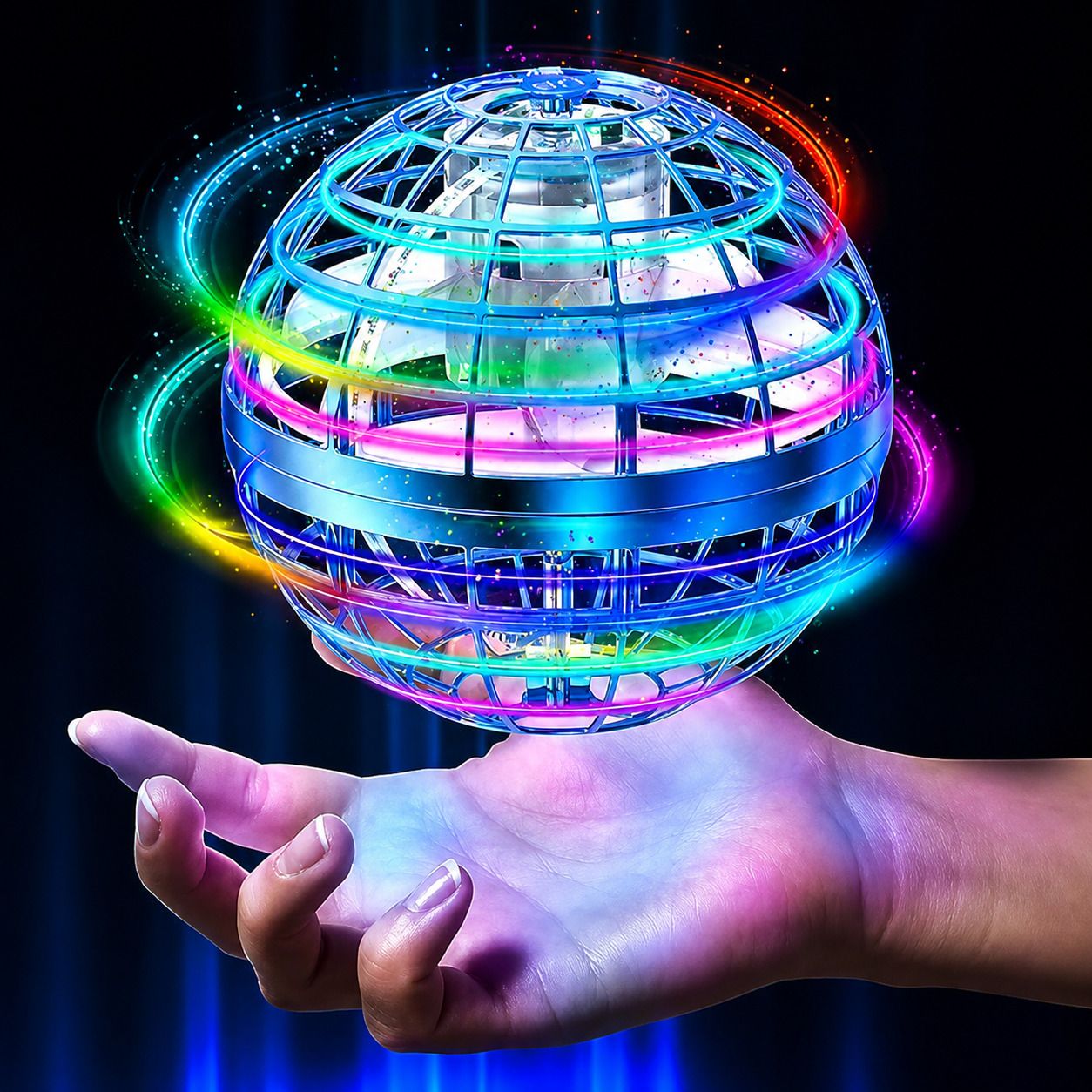 Flying Ball Toy with Remote Control & LED Lights | Rechargeable-image-2