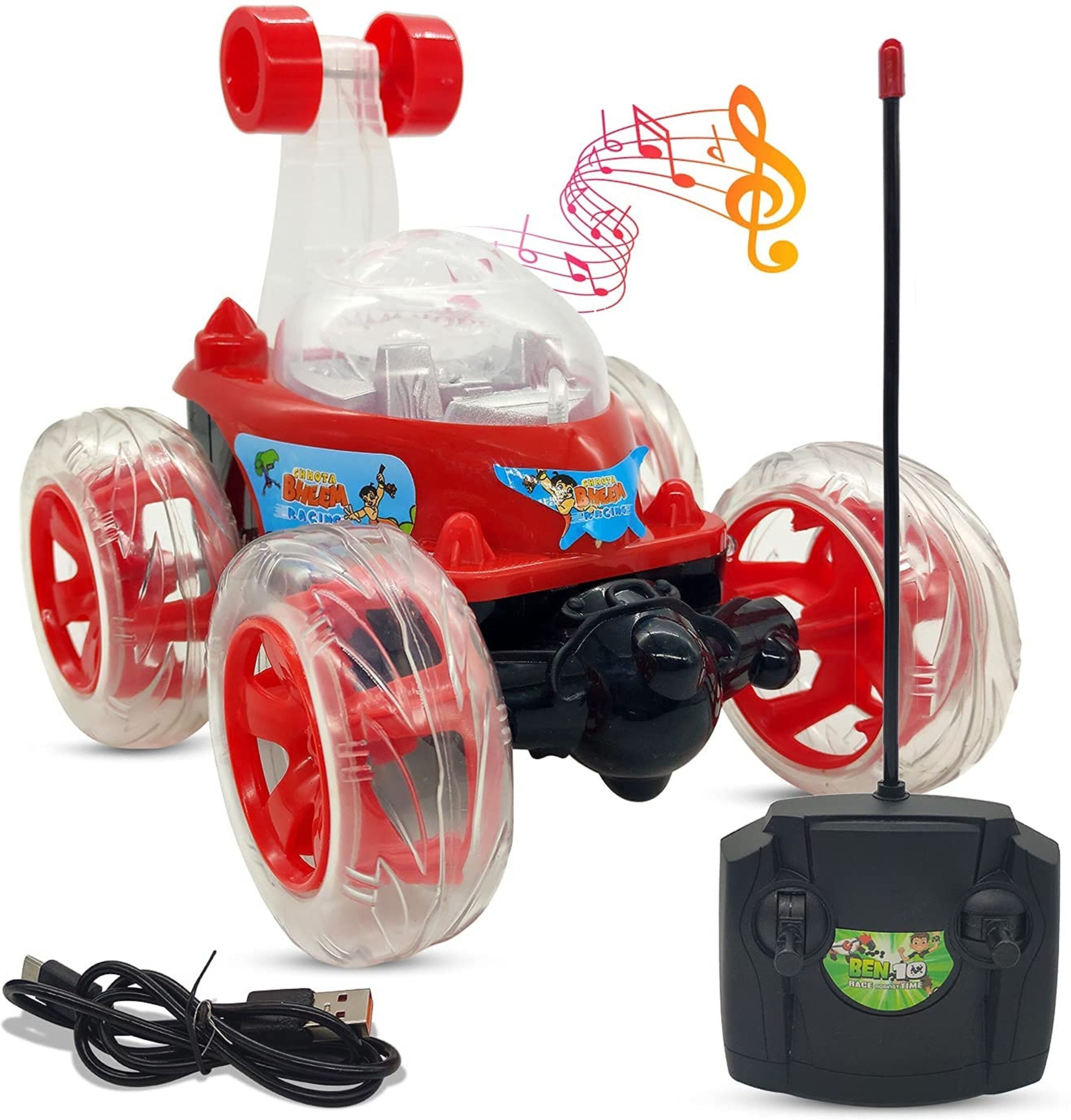 urban kiddzone Rechargeable Rotating&Rolling Big Stunt Racing Car Toy Music & Light-picture-21