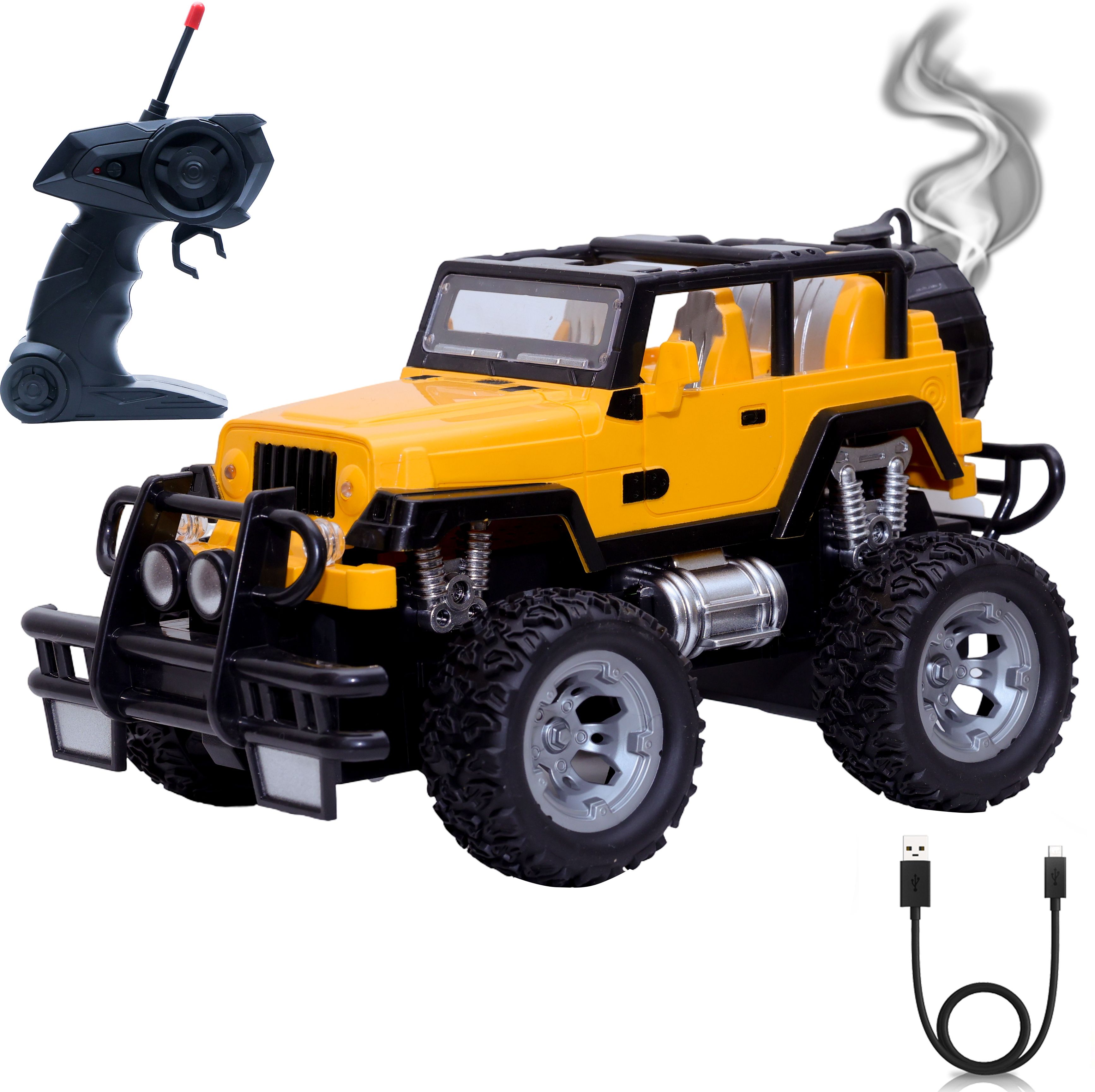wonder Yaaran Di Gaddi Type-C Off-Road RC Jeep Truck | Smoke, Music & 4x4 Toy Car-picture-18