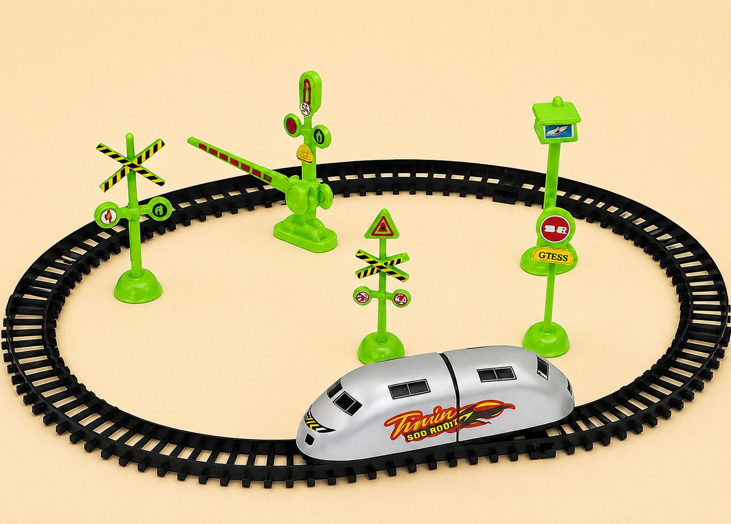 shine Bullet Train Toy Set with Circular Track, Railway Signals-picture-42