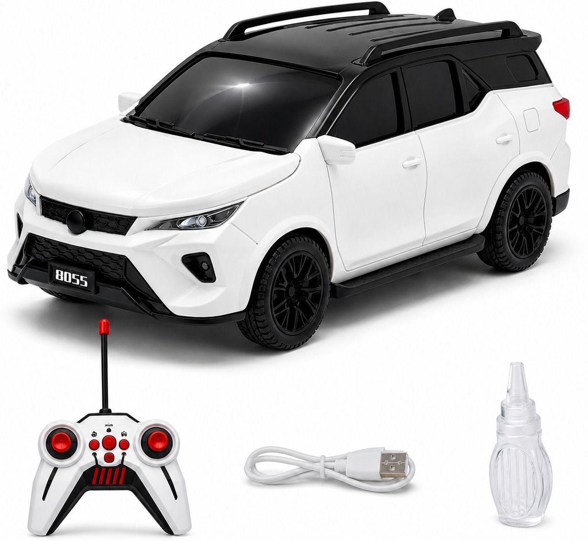 Remote Control Toy SUV Car with Rechargeable Battery, Smoke Spray & LED Lights-image-38