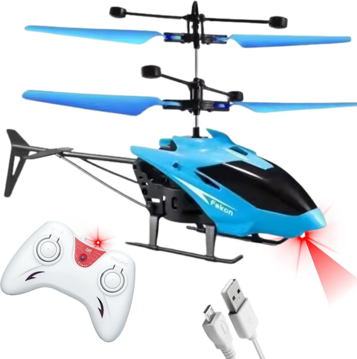 shiv traders Remote Control Helicopter toy sensor based with 3d lights and charging cable-picture-28