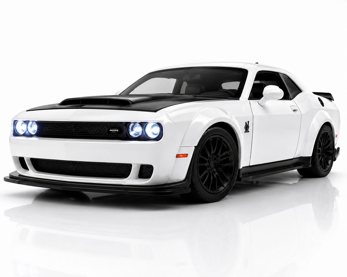 Dodge Challenger SRT Hellcat Car 1:32 Model Die-cast Toy Pullback Light Sound-image-46
