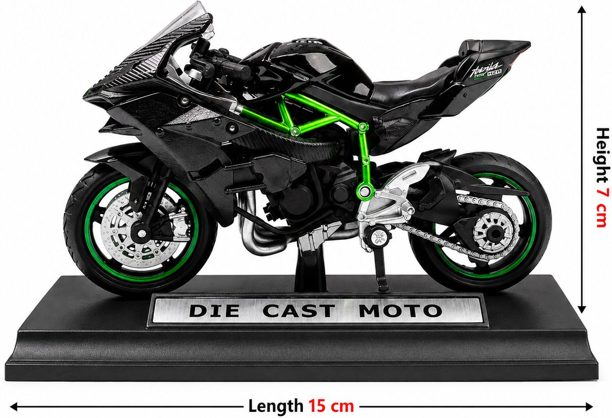 Ninja H2R DieCast Bike Model 1:12 Scale | Fuel Tank Alloy Metal, Body Plastic-image-25