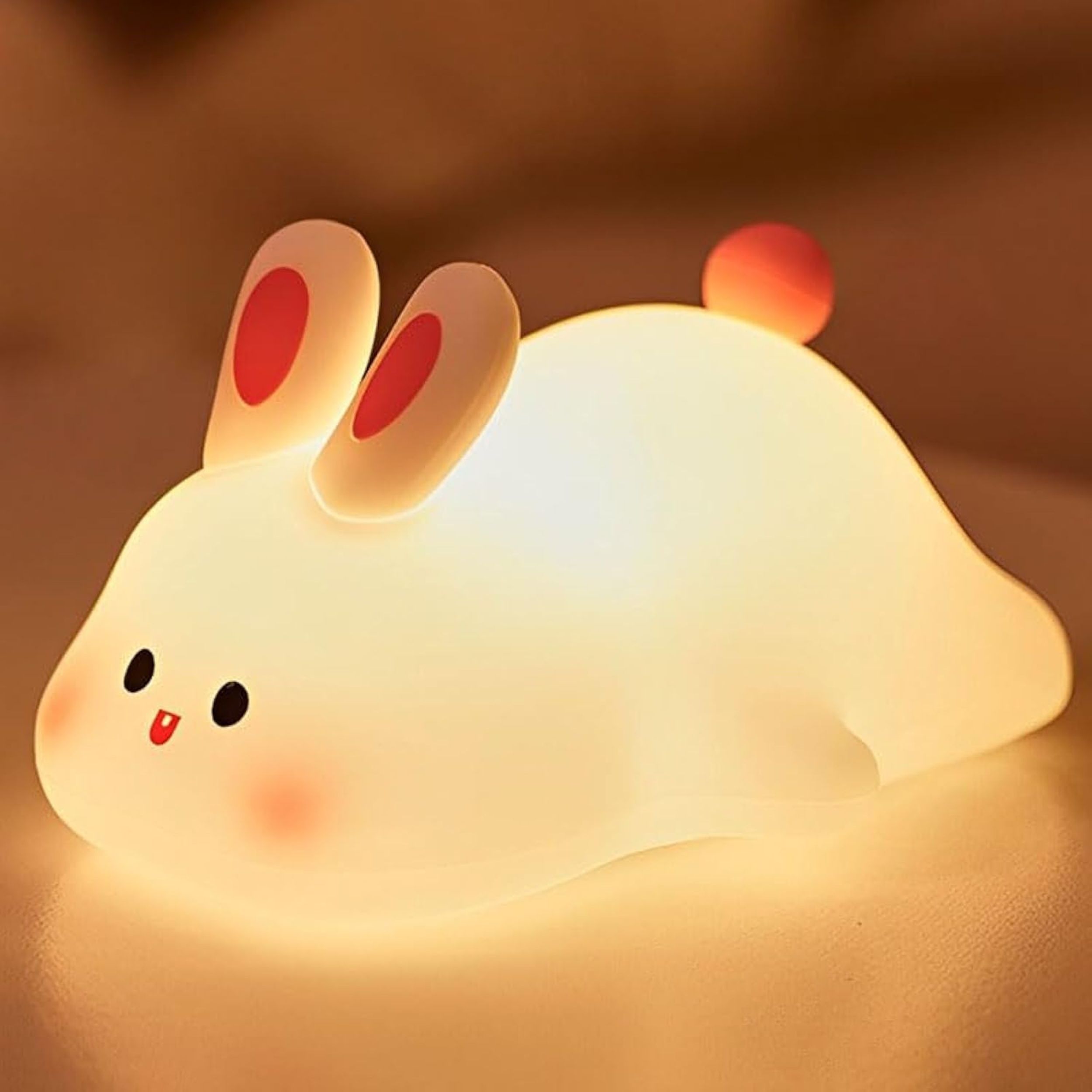 finaro Cute Rabbit Night Light, USB Rechargeable, Changing Light, Room Decor Night Lamp-picture-28
