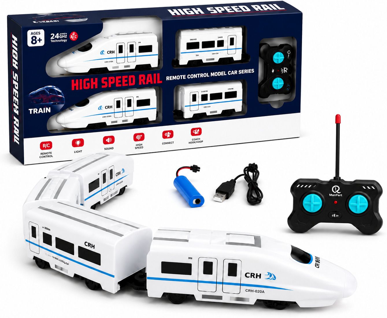mynzo world RC Bullet Train Toy with Remote Control High Speed Train for Kids-picture-31