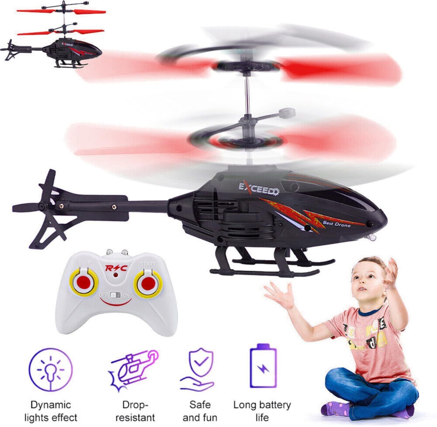 RC Helicopter with Hand Gravity Sensor, Flying Toy with 3D Light & Safety Sensor-image-46