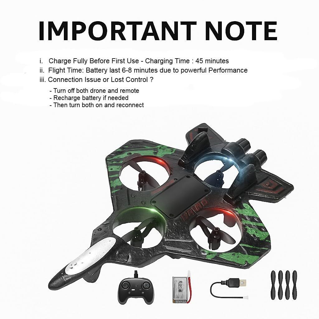 techel Remote Control Fighter Jet Airplane Toy, 2.4GHz RC Aircraft with LED Lights X20-picture-12