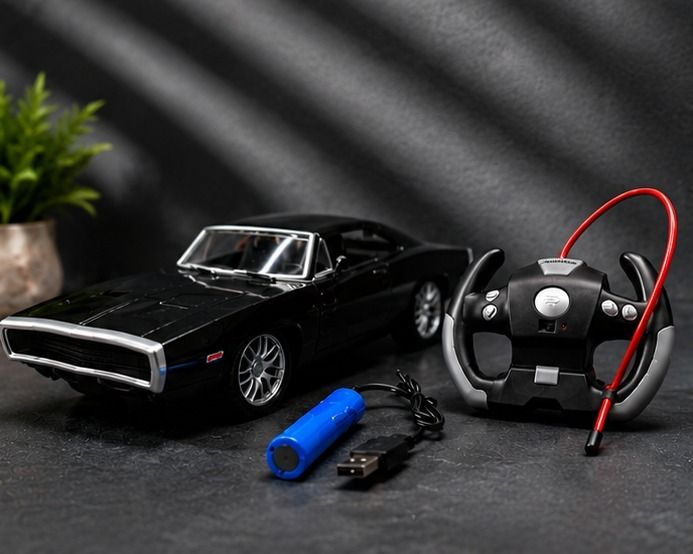 Luxury Black Remote Control Muscle Car Toy for Boys and Girls-image-23