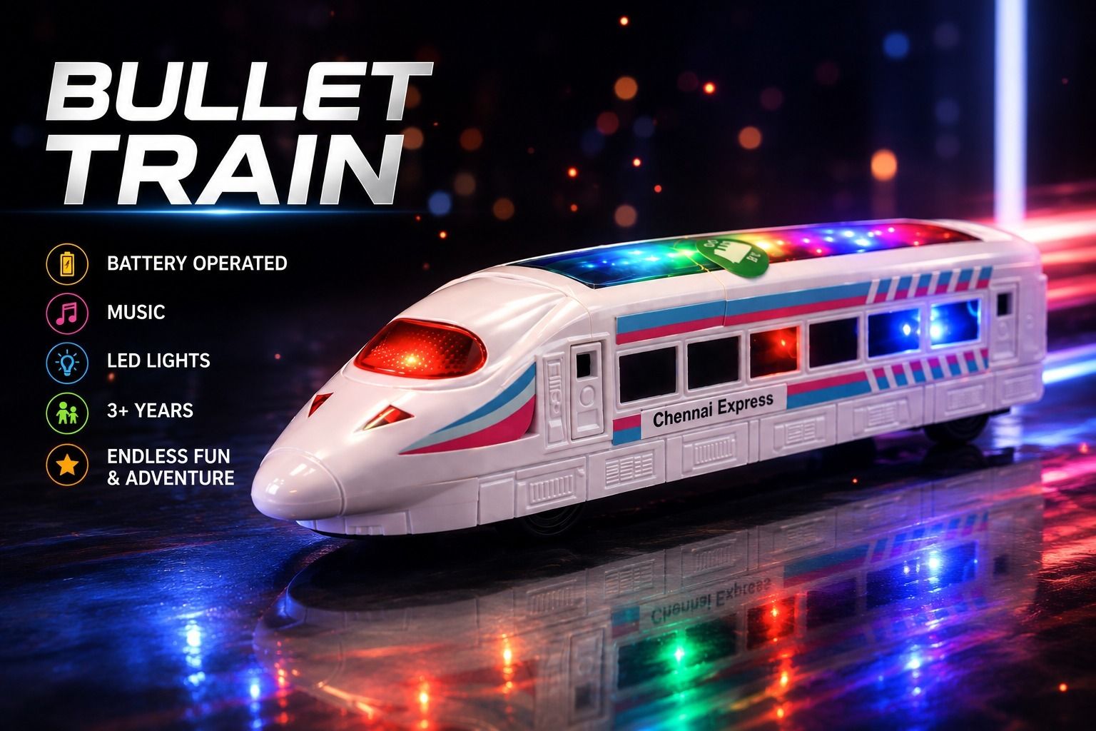 storerbm Metro Bullet Bump and go Musical Toy Train with Light-picture-46