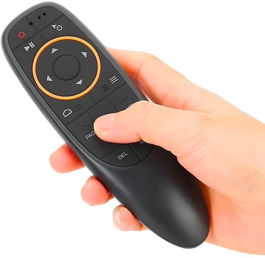 Zeptrox Air Remote Air Mouse Remote Control with Voice Command, USB Wireless, Orange Ring Design YouTube, AI Assistant, NETFLIX, Google Play Store, Meet Your Google Assistant, Facebook Remote Controller-image-3