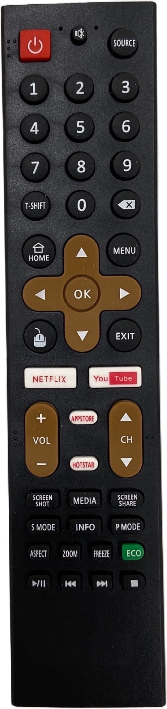 SHIELDGUARD Remote Control No. 547 Compatible for LED TV (No Voice function) Treeview Remote Controller image 1