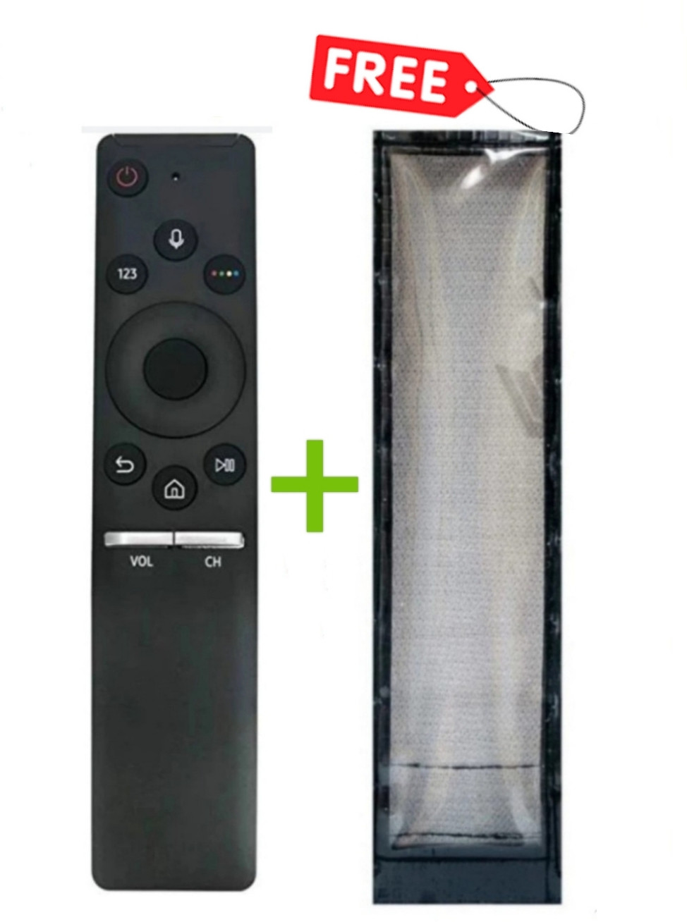 Sugnesh (Remote+Cover)Compatible with Samsung Smart led/lcd Tv Remote control with PU leather Cover, (No Voice Command), (Before Order,match with your old remote) Remote Controller image 1