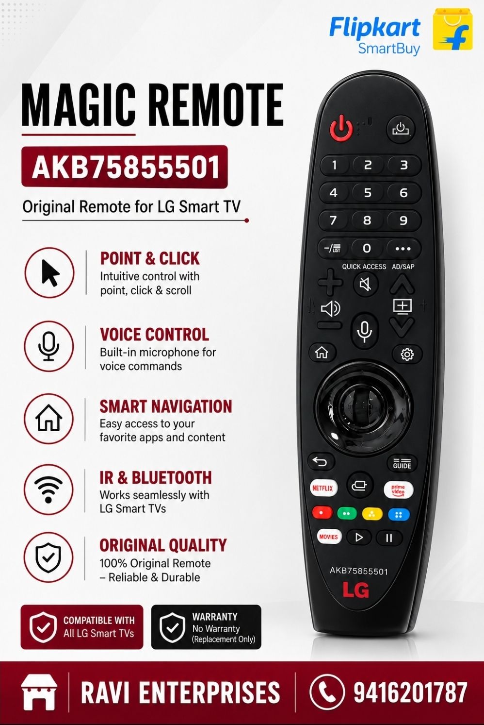 RM LED TV REMOTE ( VOICE COMMAND & MOUSE ) ( MAGIC REMOTE)(ORIGINAL & PREMIUM QUALITY) MOBILE NO. :- 9416201787 (FOR ANY ENQUIRE) LG MOUSE & VOICE COMMAND REMOTE FOR (MR20GA) Remote Controller-picture-15
