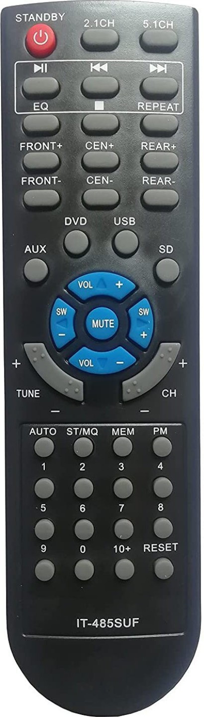 OG it-485 SUF Remote Compatible with INTEX HOME THEATER Remote Controller image 1