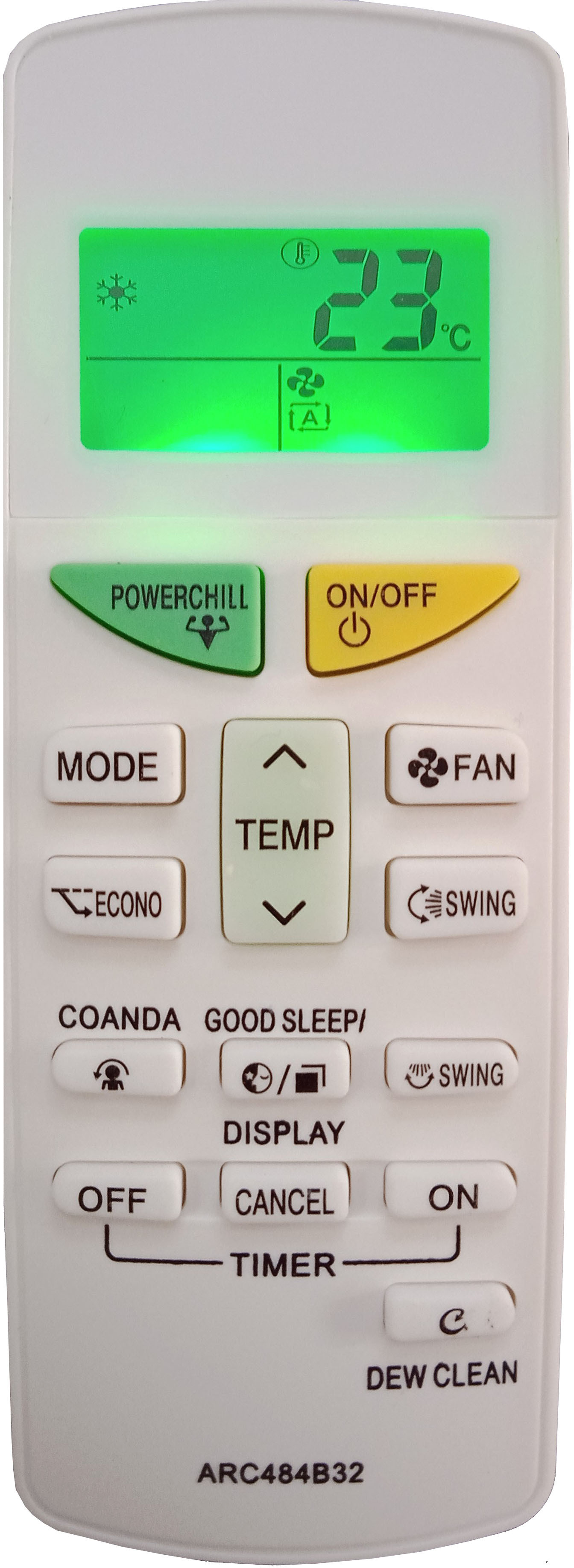 LipiWorld 132L ARC484B32 AC Remote (Dew Clean) With Display Light Compatible For DAIKIN AC Remote Controller image 1