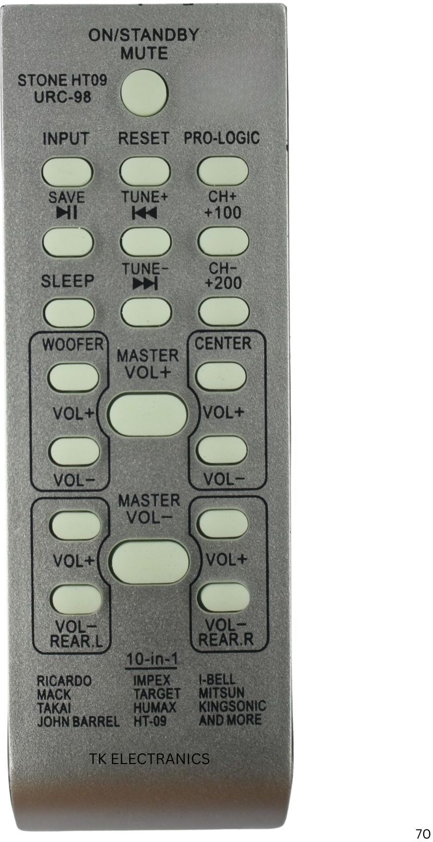 TK ELECTRANICS Compatible for URC-98 Home Theatre 10 in 1 Ricardo, Mack, Takai, John Barrel, Impex, Target, Remote Controller-image-13