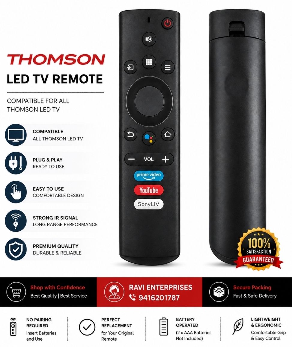 RM Thomson Led Tv Remote(Original Remote & Premium)(NON Voice-Command)(ANDROID TV) Suitable For Series Thomson Led Tv Remote MOBILE NO.9416201787 (For Any Enquire) Thomson (Android Tv) Remote Controller-picture-39