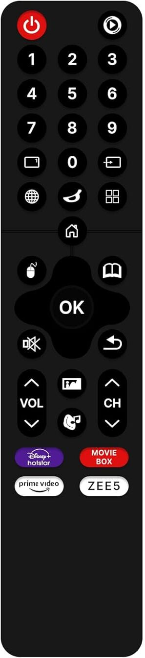 Ladha's Smart Tv Remote Without Voice Android TVs, Black Television Remote Controller image 1