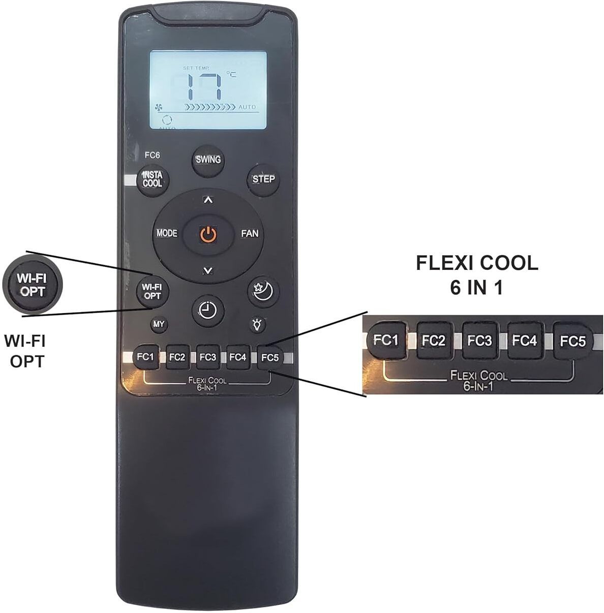 TECHNOWISE AC Remote No. 235 wifi with (Back Light Display) Replacement of Carrier Air-Conditioner Remote Controller-picture-17