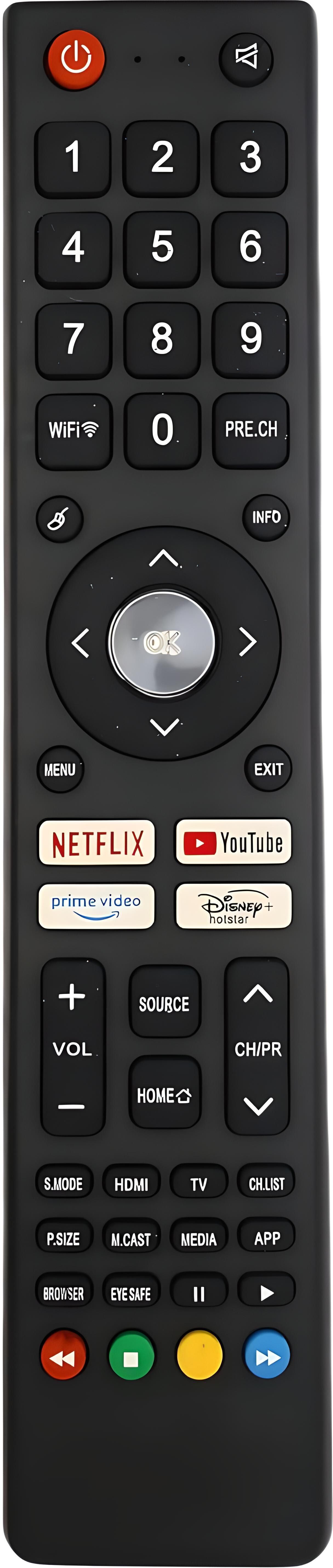 Crystonics LED-276 Smart TV Remote with Wifi & Mcast Function Compatible with Foxsky HD Smart LED TV Model no. 43FS-VS, 43FSFHS TV, Skywall TV Remote Controller-picture-19