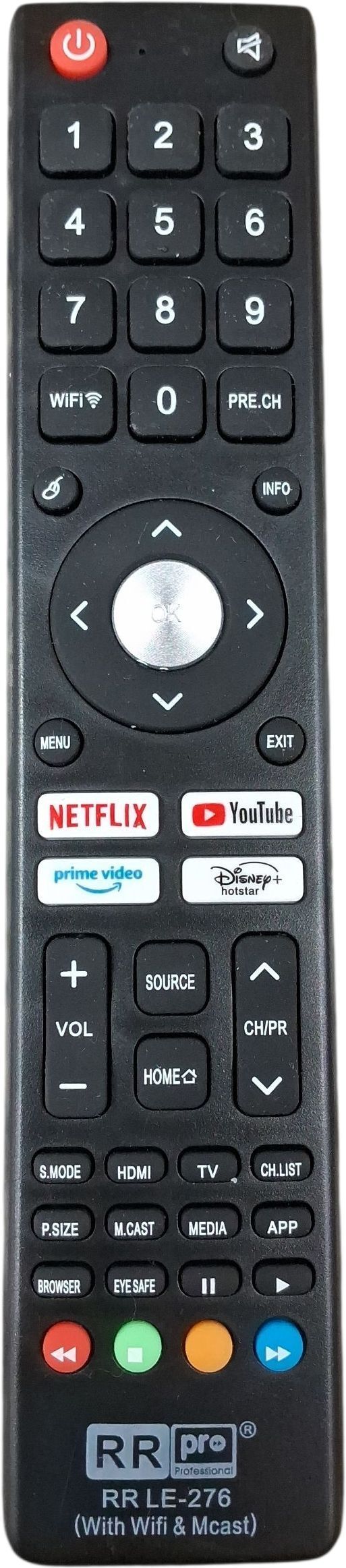 Emrse LE-276 Smart TV Remote with Wifi & Mcast Function-162 Compatible with Foxsky Full HD Smart LED TV Model no. 43FS-VS, 43FSFHS TV, Skywall Remote Controller-image-1