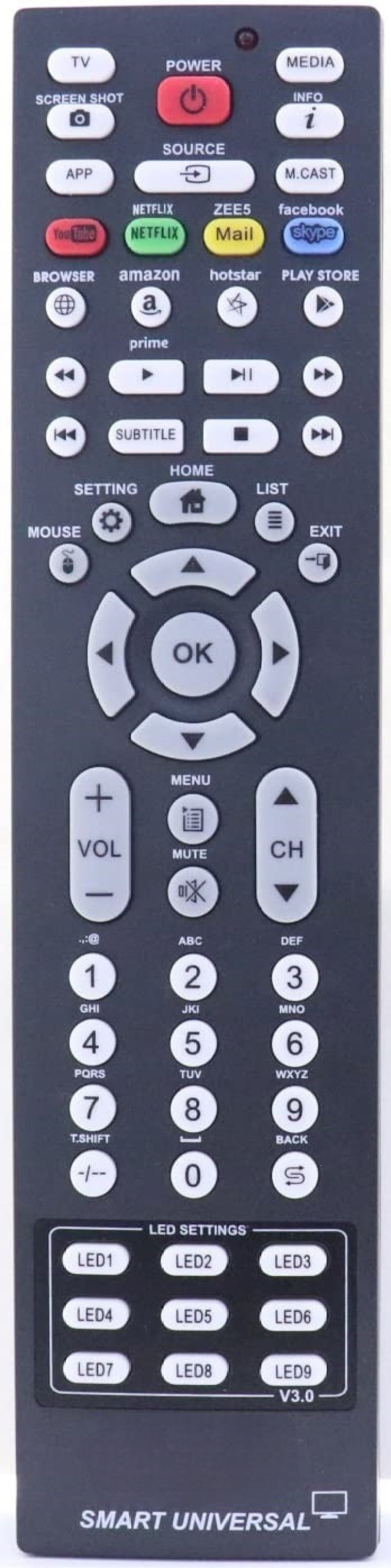 NixGlobal CHINESE SMART LED1 UNIVERSAL Remote Compatible with UNIVERSAL SMART LED LCD TV Remote Controller image 1