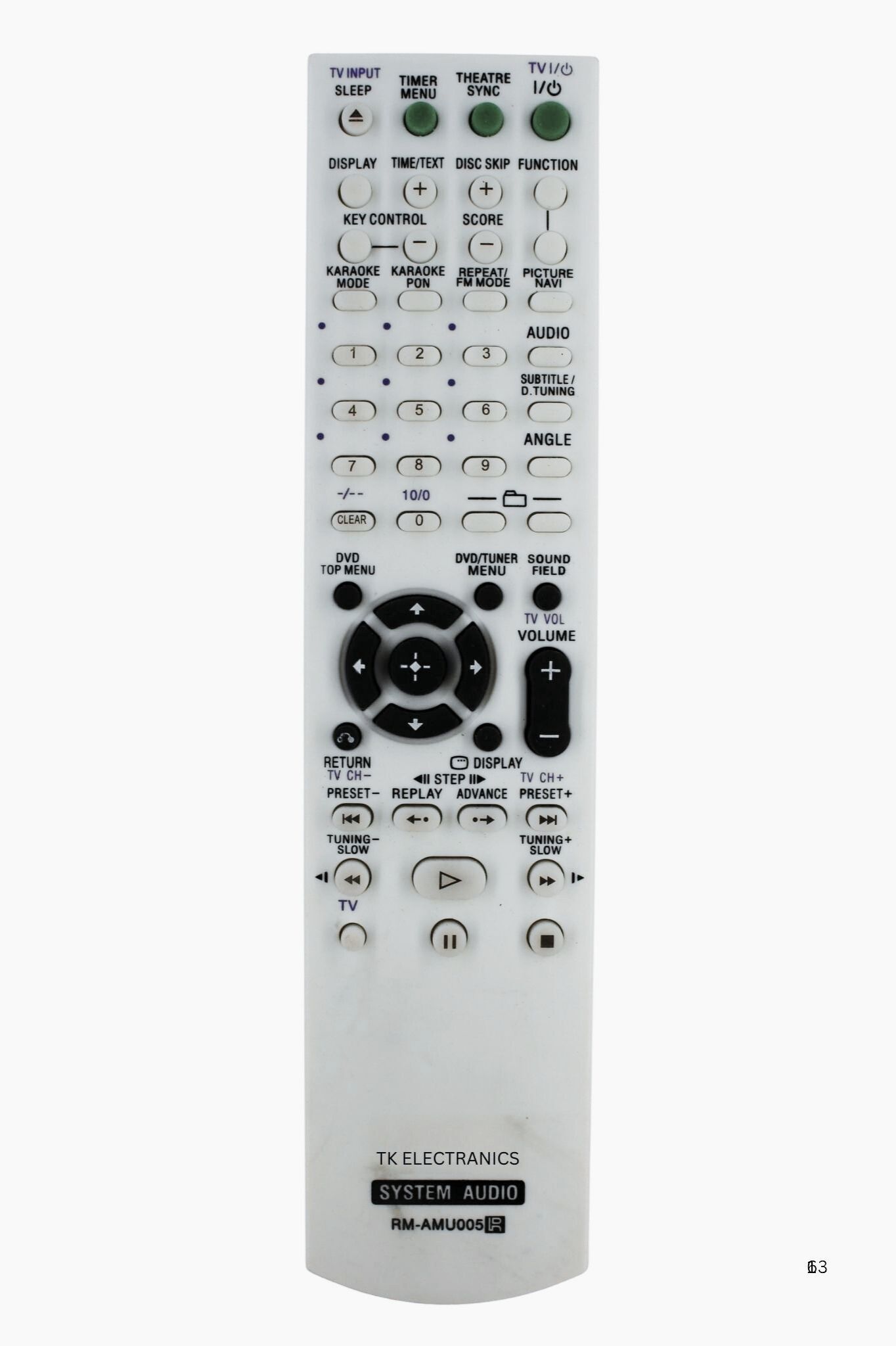 TK ELECTRANICS Compatible for System Audio (RM-AMU005) Sony Remote Controller-image-5