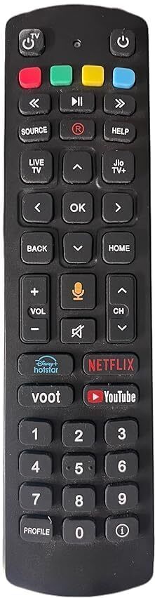 TTH JIO DTH Remote with Voice Feature (Please Match Image with Old Remote) Jio, Jio TV, With Voice Function, Jio TV DTH, Jio DTH Remote Controller