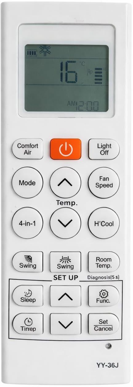 BARBET Compatible with Lg Model 36K, No Backlight Suitable for 1.5 Ton Ac Lg Remote Controller-image-35