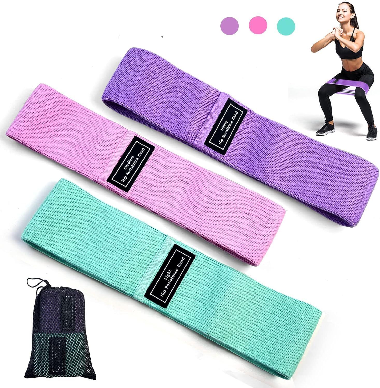 Resistance Hip Loop Bands for Legs, Butt, Thighs & Glutes Exercises Resistance Tube-image-19