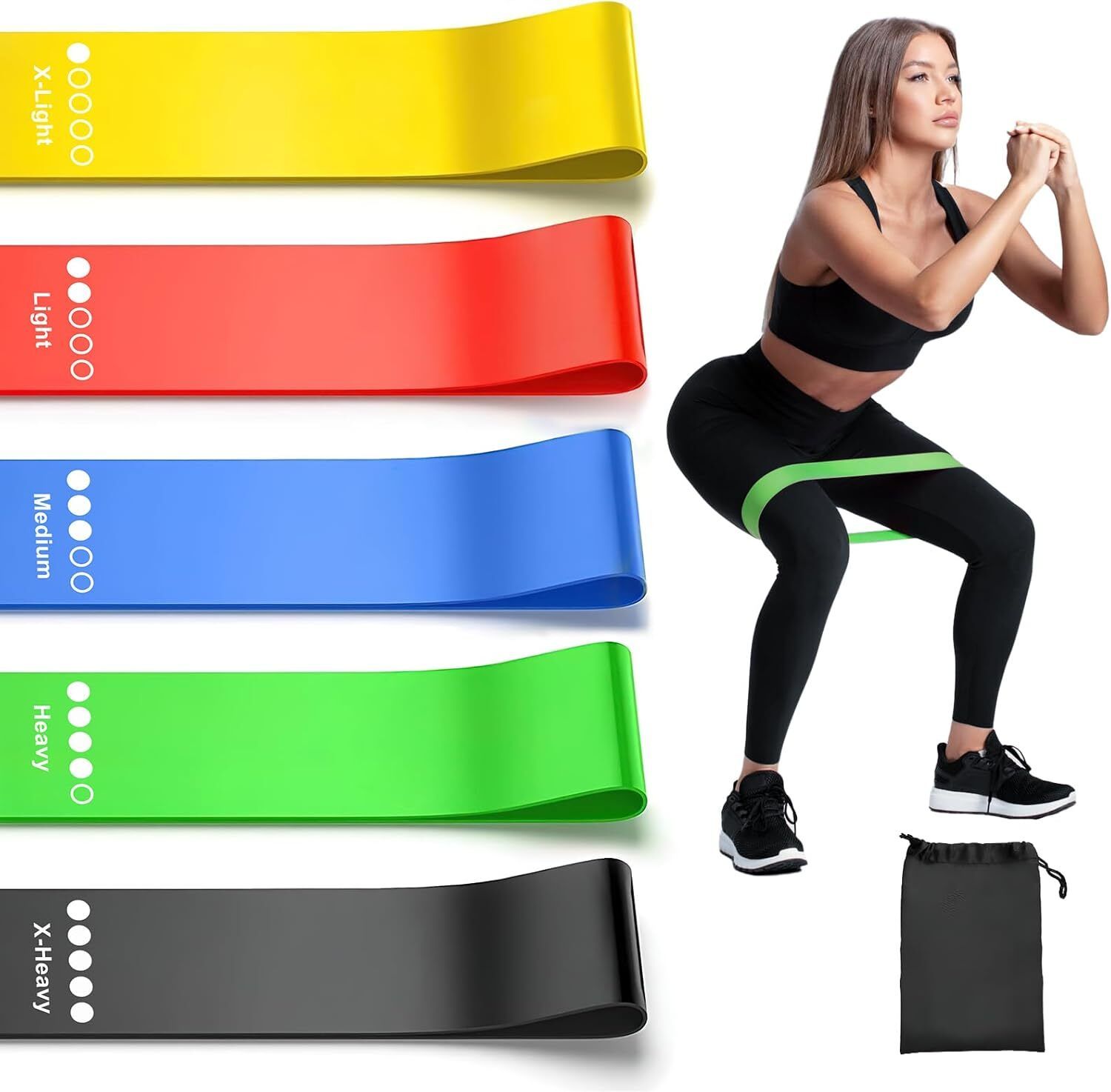 fitnesstricks Resistance Bands Set for Men and Women, Pack of 5 Different Levels Elastic Band Resistance Tube-picture-15