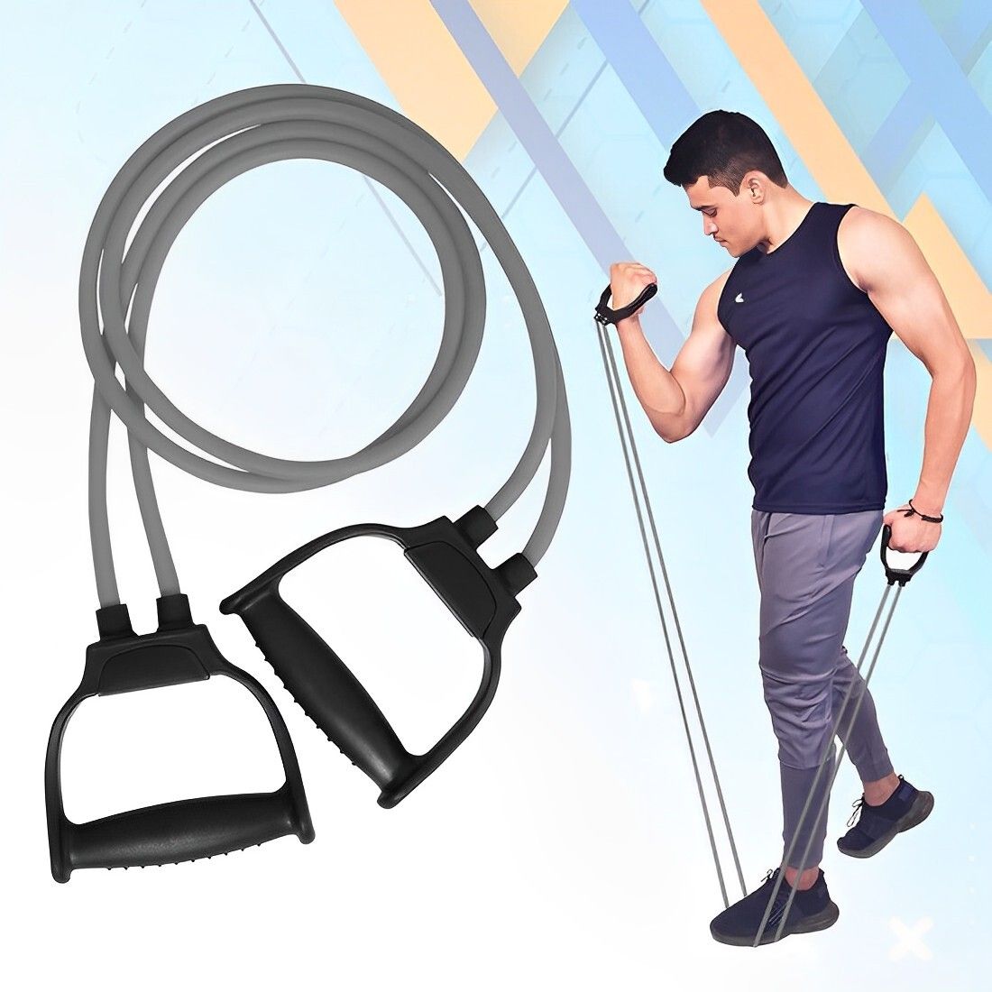 Double Toning Tube Heavy Quality resistance Natural Rubber Toning Tube Ab Exerciser-image-28