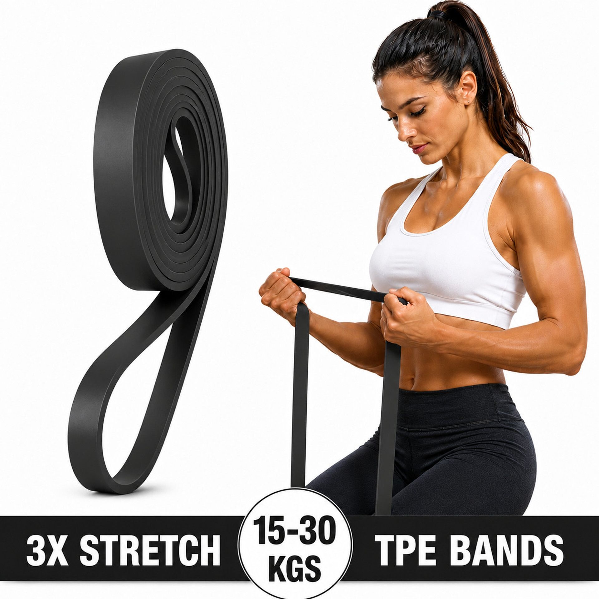 shopeleven Stretching Band Resistance Levels, Fitness Yoga Tension Band, Suitable Pull Resistance Tube-picture-1