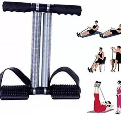 Tummy Trimmer Multipurpose Fitness , Exerciser for home, Gym Exerciser (Black) Resistance Tube-image-40