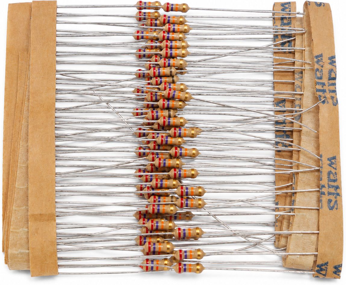 saanvix 27K Ohm 1/4W ±5% Carbon Film Resistor (Red-Violet-Orange-Gold), 100pcs Fixed Resistor-picture-26