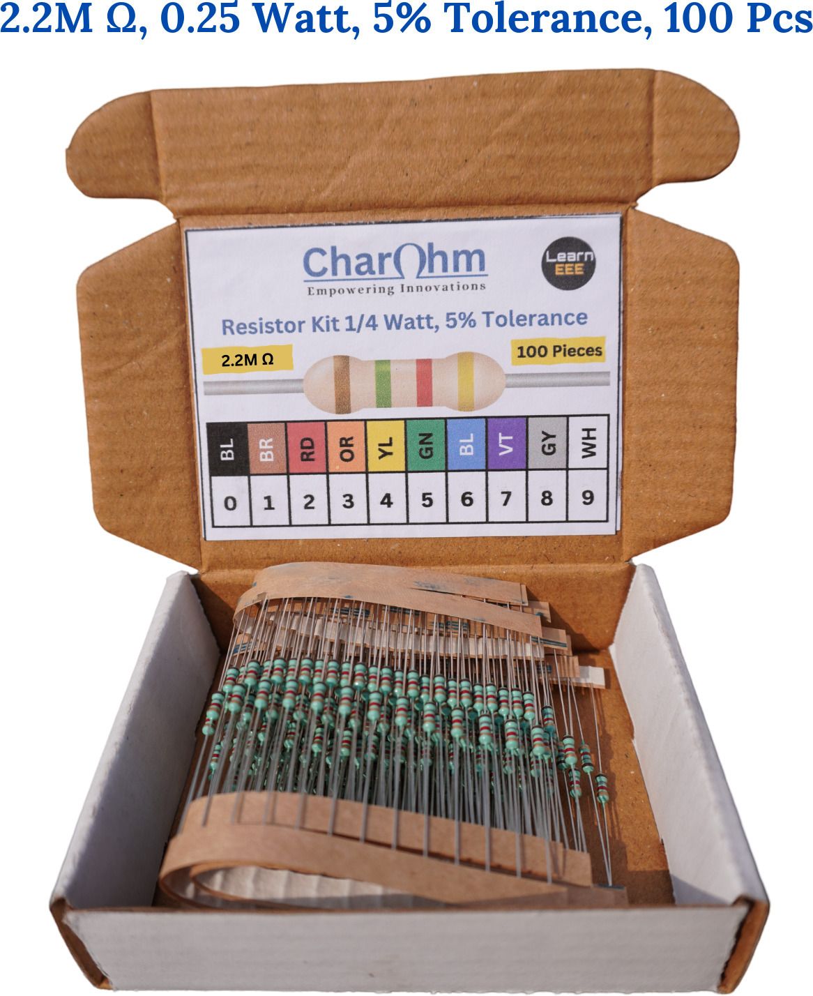 charohm CH2M2V100P 2.2M Ohm 0.25W 100 Pieces Fixed Resistor-picture-28