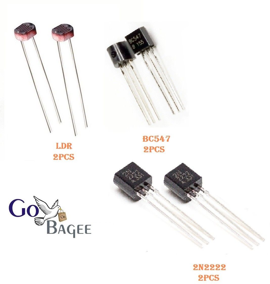 Combo of BC547,2N2222 Transistors & LDR Sensor 2 Each Fixed Resistor-image-15